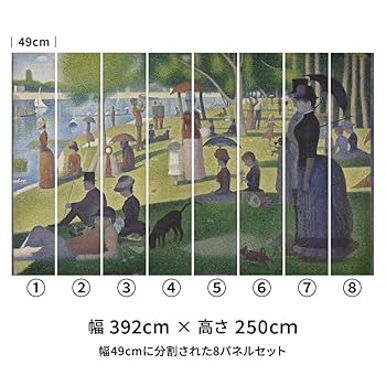 スーラ、La Grande Jatte,.希少な額装用画集より、版上サイン スーラ、La Grande Jatte,.希少な額装用画集より、版上サイン
